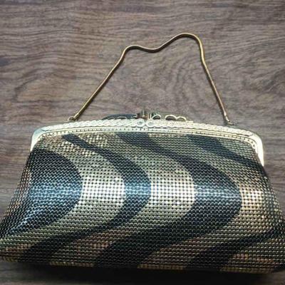 CIP085 - Black and Gold Sequined Purse 