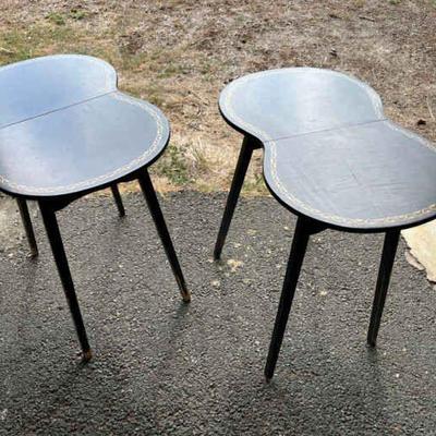 CIP102-2 FOLDING WOODEN TEA TABLES & 1 SM PORTABLE TABLE