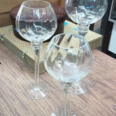 CIP076 - Decorative Vases, 3, One is roughly 14 in. x 4 in., 12 in. by 4 in., and 10 in. by 4 in. 