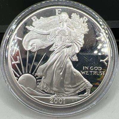 2001-W 1oz Fine Silver American Eagle Walking Liberty Proof Coin
