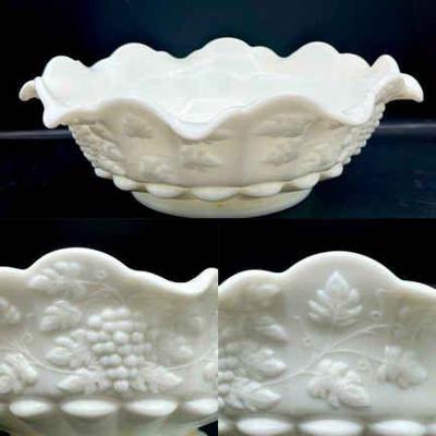 Vintage Westmoreland Milk Glass Grape Fruit Bowl
