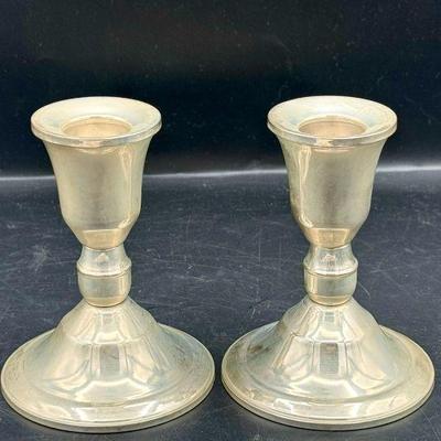 (2) Duchin Creative Sterling Silver Weighted Candlesticks
