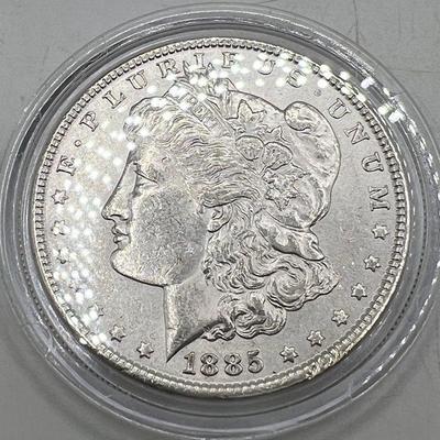 1885 Morgan Silver Dollar Coin

