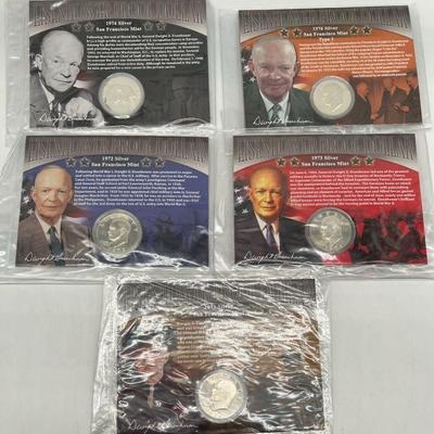 (5) Silver Proof Eisenhower Dollar Coins 1971S & More
