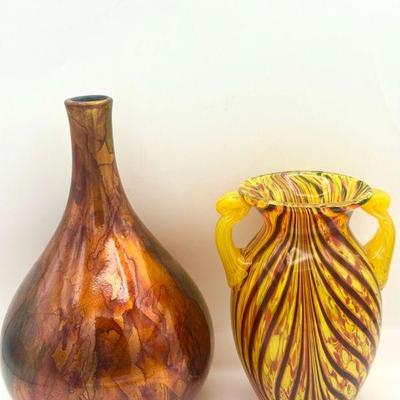 (2) Art Glass Vases

