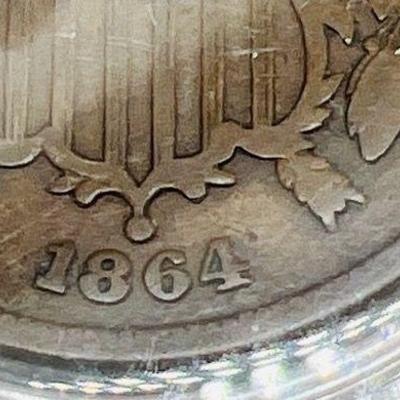 1864 Large Motto Two Cent Piece
