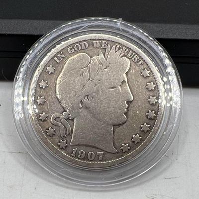 1907 Barber Silver Half Dollar Coin
