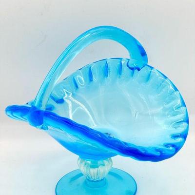 Blue Murano Glass Basket
