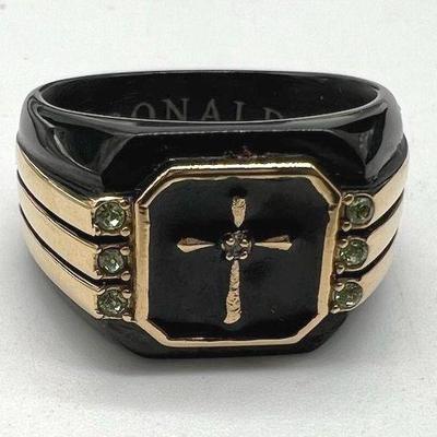 Conviction Men's Birthstone and Diamond Ring by Danbury Mint
A striking black ion-plated men’s stainless steel ring featuring a gold...