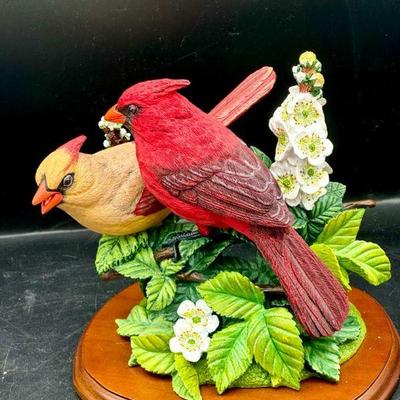 Vintage Roger Tory Preston’s Danbury Mint Summer Cardinals Figurine By Bob Guge
