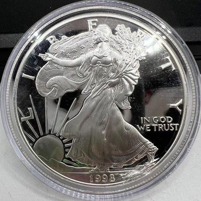 1998-P American Eagle Silver Dollar Proof Coin - One Ounce Fine Silver
