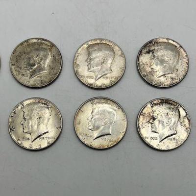 (10) 1964 Silver Kennedy Half Dollar Coins
