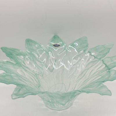 Murano Lavorazione Arte Flower Glass Bowl With Sticker
