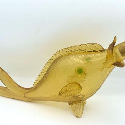 MCM Blenko Orvieto Glass Fish Shaped Wine Bottle
