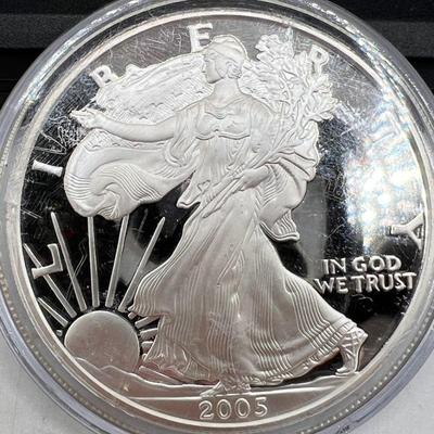 2005-W American Eagle Silver Dollar One Ounce Fine Silver Proof Coin

