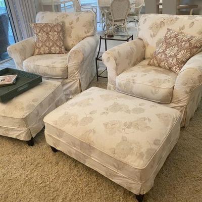 Club Chairs and Ottomans