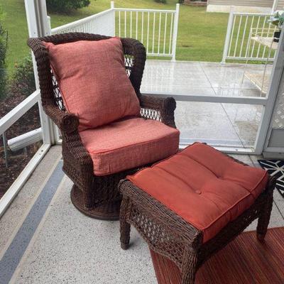 Swivel Chair and ottoman