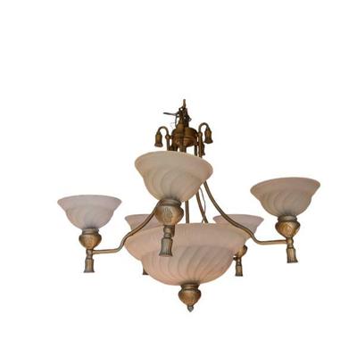 Lot #126 - Vintage Chandelier with Decorative Shades and Accents