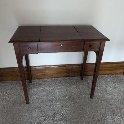 Lot #101 -  Antique Vanity Table with Mirror and Storage