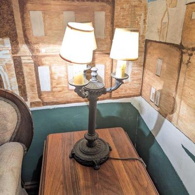 Vintage Table Lamp with Three Shades.