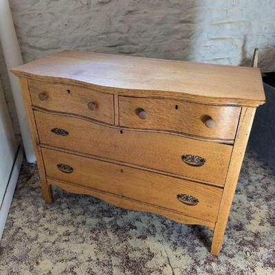 Lot #121 - Antique Wooden Serpentine Dresser