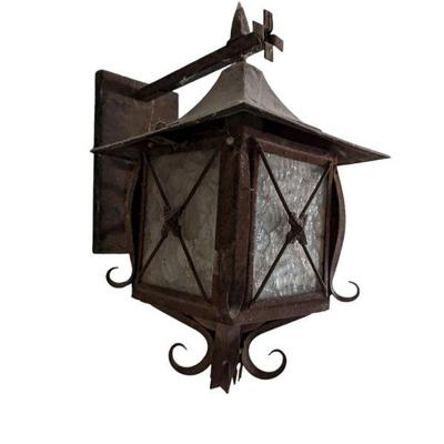 Lot #118 - Antique Wall-Mount Wired Metal Lanterns