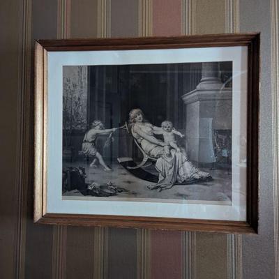 Vintage Black & White Lithograph by J. Coomans