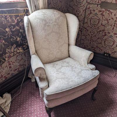 Vintage Upholstered Wingback Chair