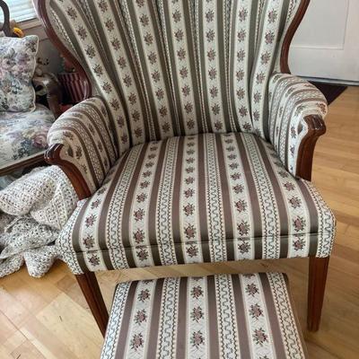 Side chair with ottoman