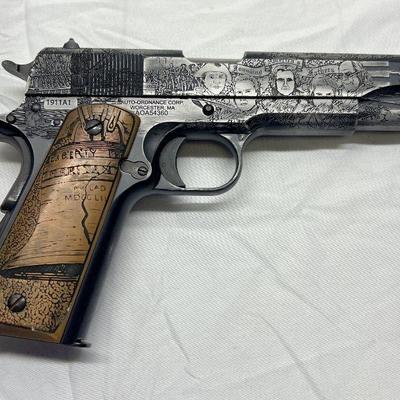 Engraved Auto Ordnance 1911, .45 ACP