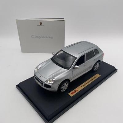 Silver Porsche Cayenne Turbo Model from Maisto