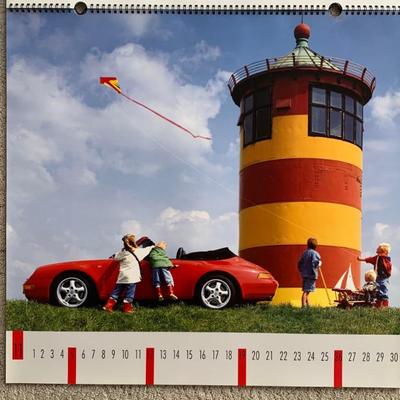 Large-Scale Porsche Vintage Calendar Duo