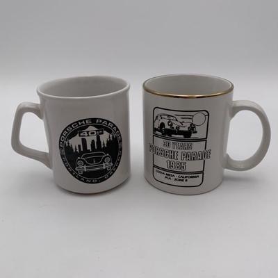 Vintage Porsche Parade Mug Pair
