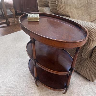 Three tied oval side table