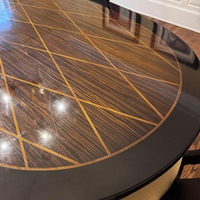 9 piece Henrendon Barbara Barry Design Diamond Pattern Oval Dining Room set