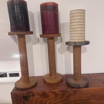 Spool Candlestick Holders