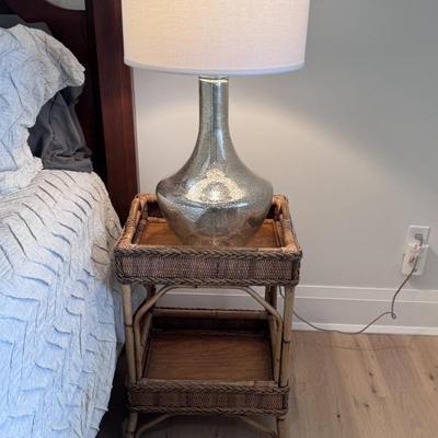 Safavieh Urn Table Lamp (2 available) and Bamboo Side table