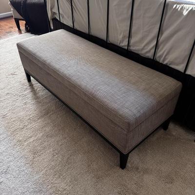 Restoration Hardware Fabric Contemporary End of Bed Bench with Storage