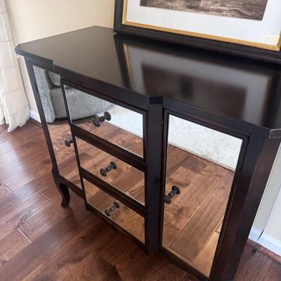 Crate & Barrel Mirrored Side Table/Chest