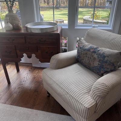 Hickory Furniture Striped Arm Chair