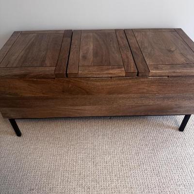 Solid wood coffee table with storage