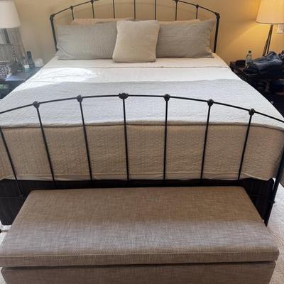 King size metal bed; The Margarita Metal Bed in non-assuming, simple and minimalist. Dress it up with the linens you choose! Mattress not...