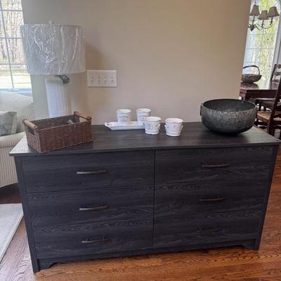 Modern 6-drawer gray dresser