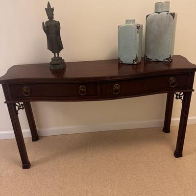 Lexington Palmer Home Collection Chippendale Mahogany Console Table 56ʺW × 19ʺD × 30.5ʺH