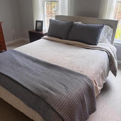 Full Size bed with upholstered headboard