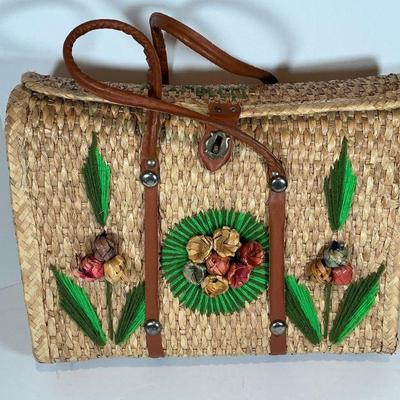 vintage straw purse