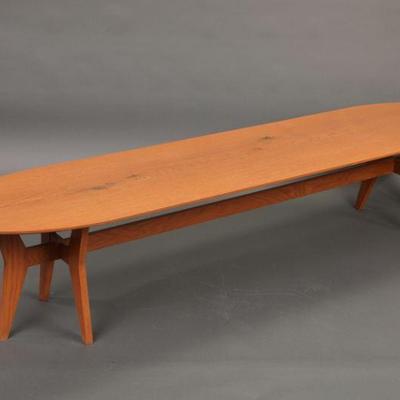 Sale Photo Thumbnail #355: Mid-Century Modern wood surfboard coffee table