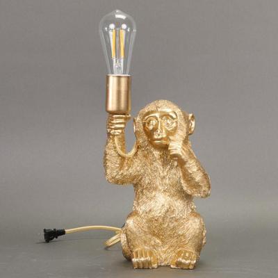 Gold monkey lamp