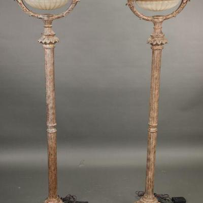 Pair Tuscan Revival floor lamps- 6 foot tall