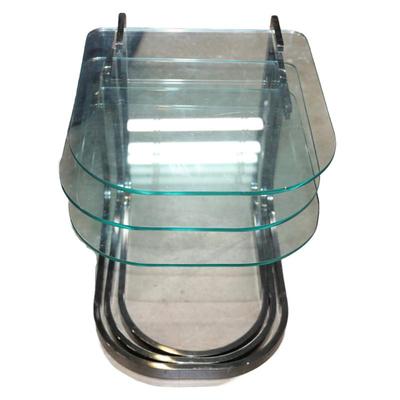 3 glass & chrome nesting tables
